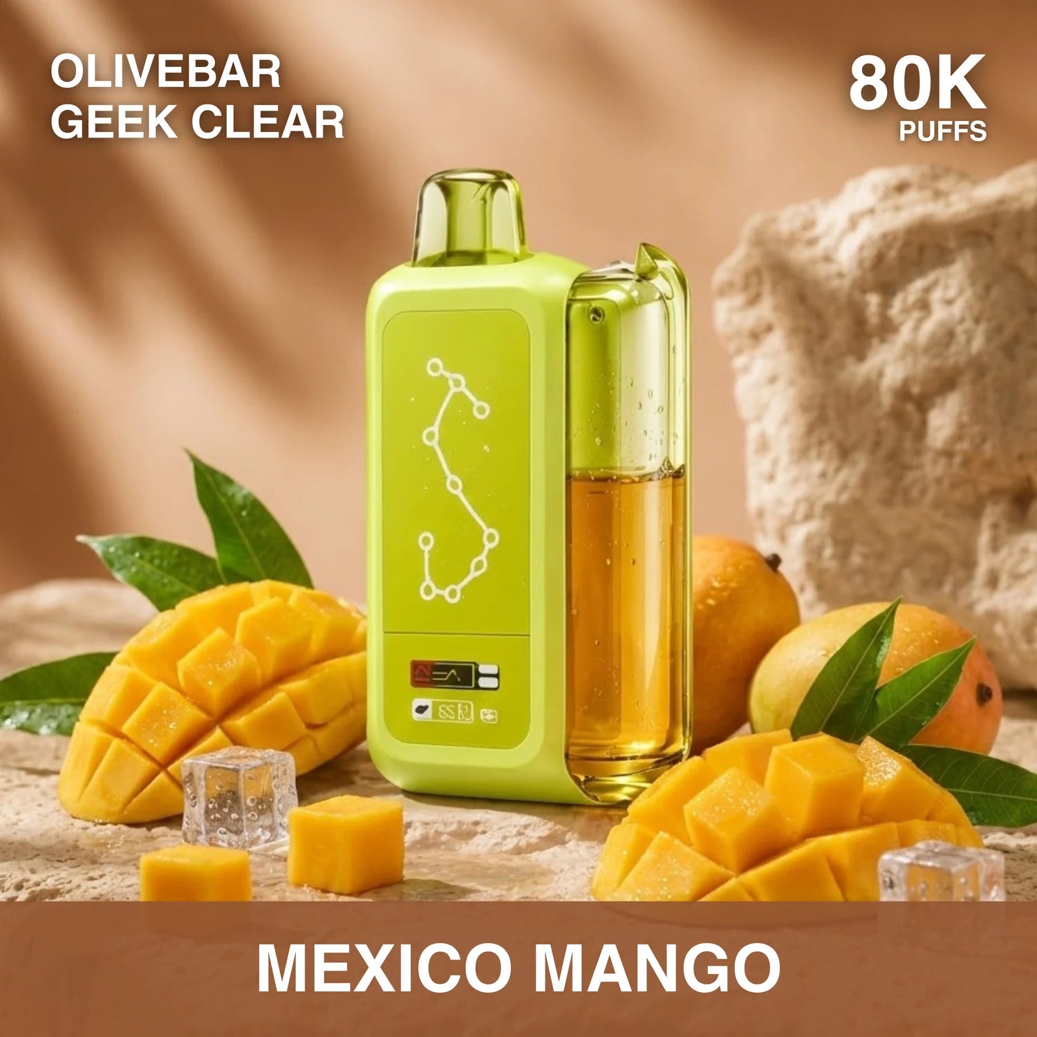 Olivebar Geek Clear 80000 disposable vape - Mexico Mango flavour