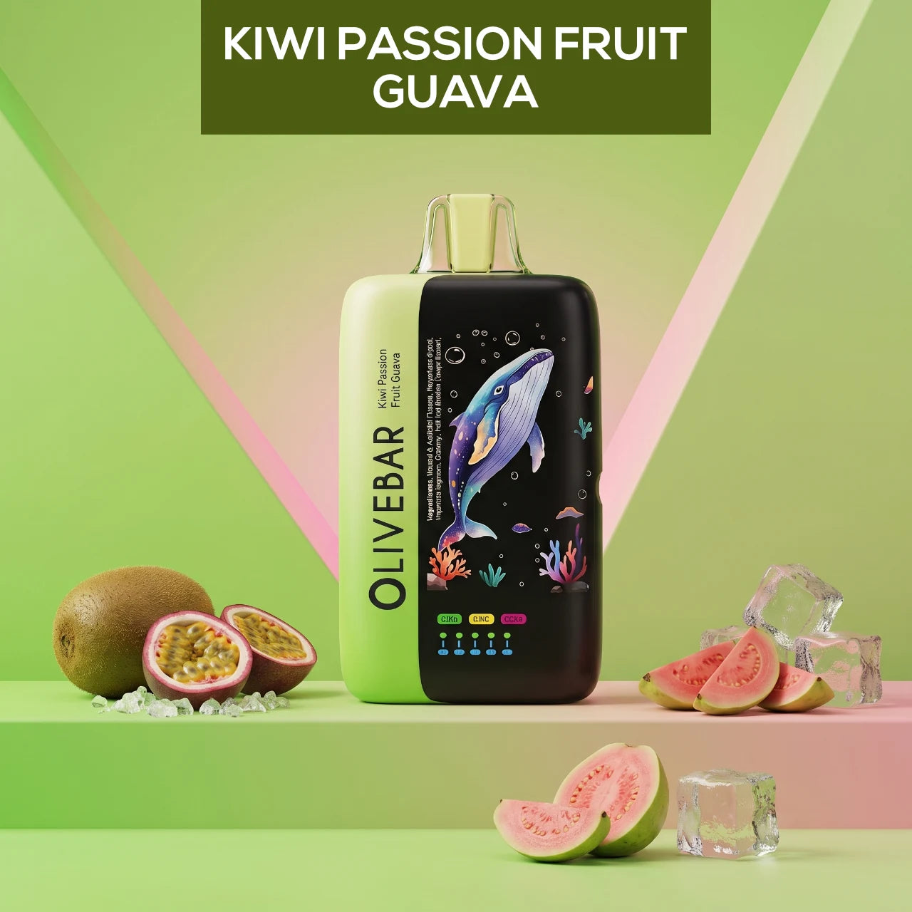 Olivebar Ocean 60000 disposable vape - Kiwi Passion Fruit Guava flavour