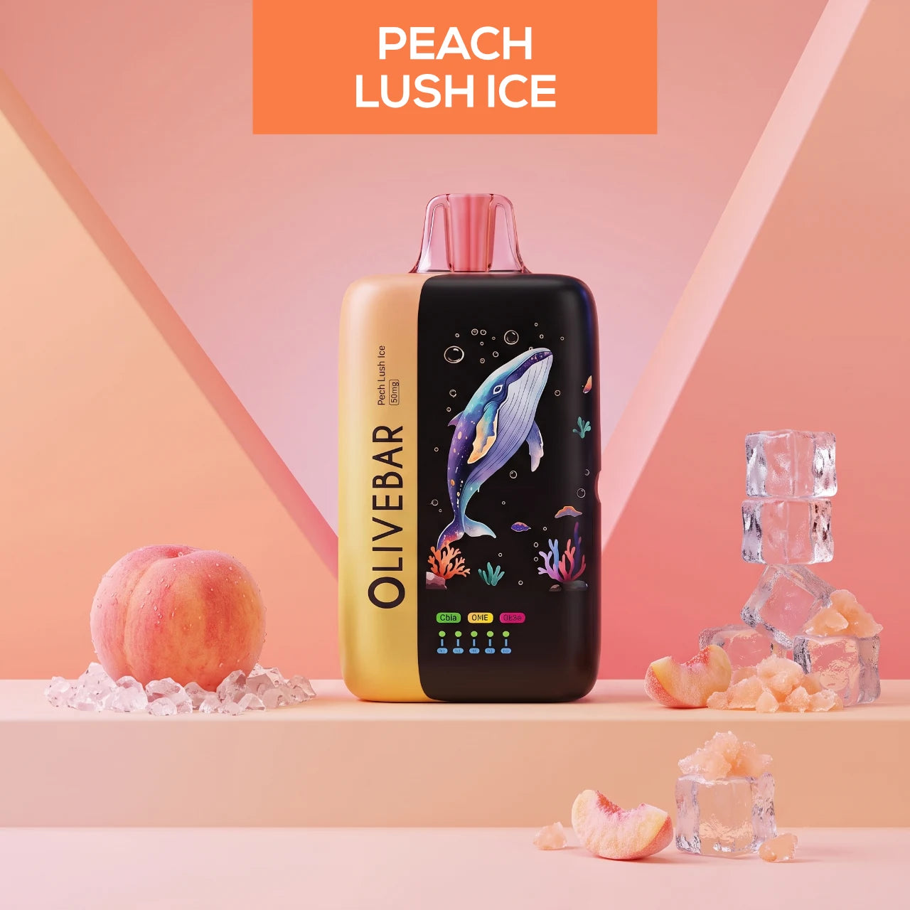 Olivebar Ocean 60000 disposable vape - Peach Lush Ice flavour