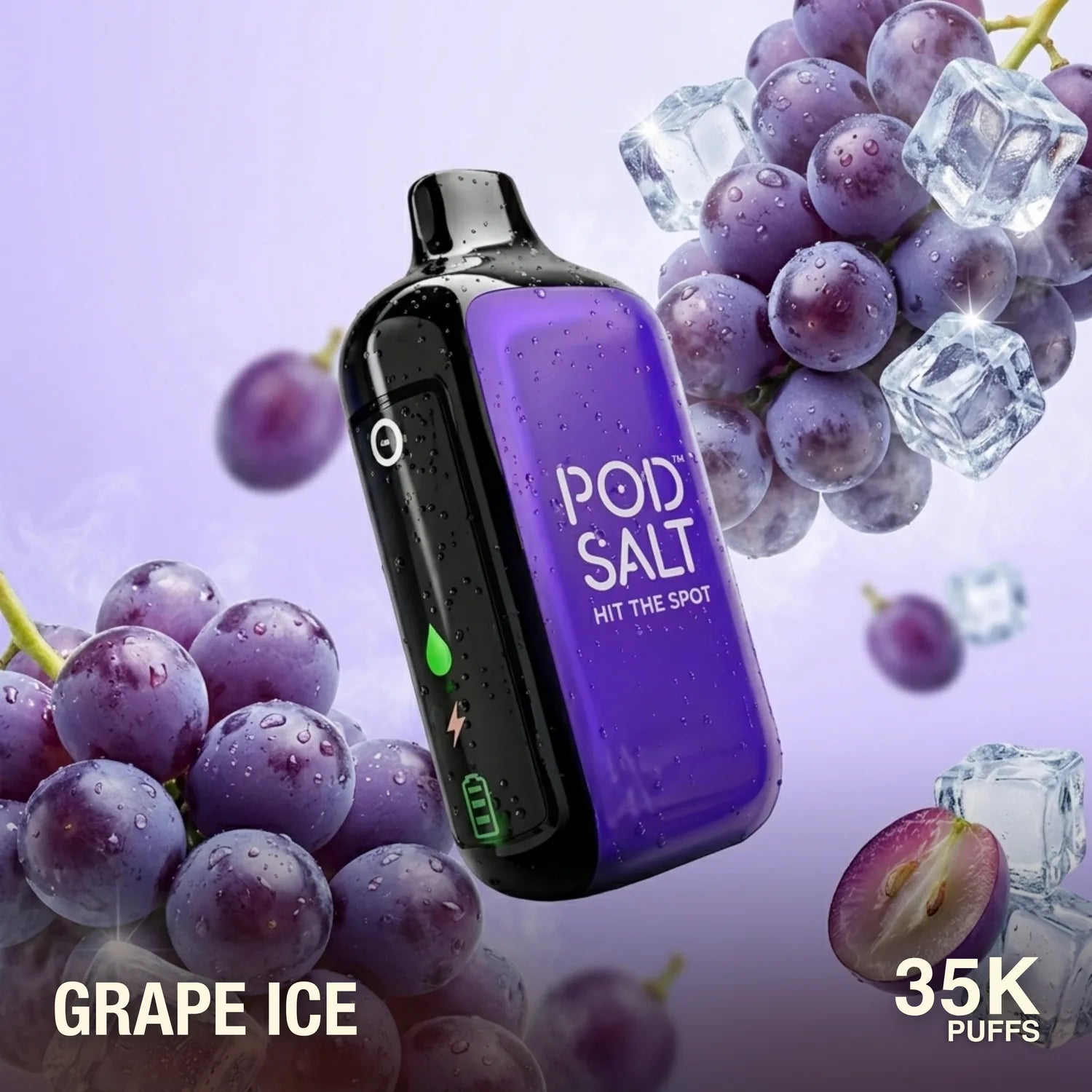 Pod Salt Hit The Spot 35000 disposable vape - Grape Ice flavour