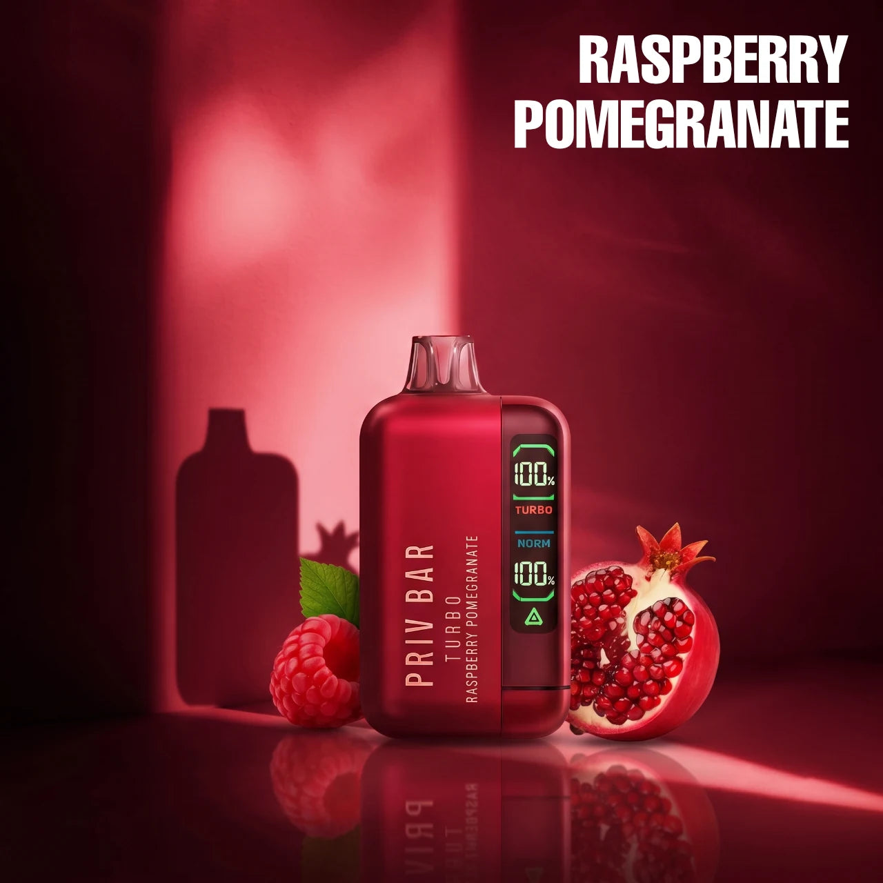 PRIV BAR TURBO – 15000 disposable vape - Raspberry Pomegranate flavour