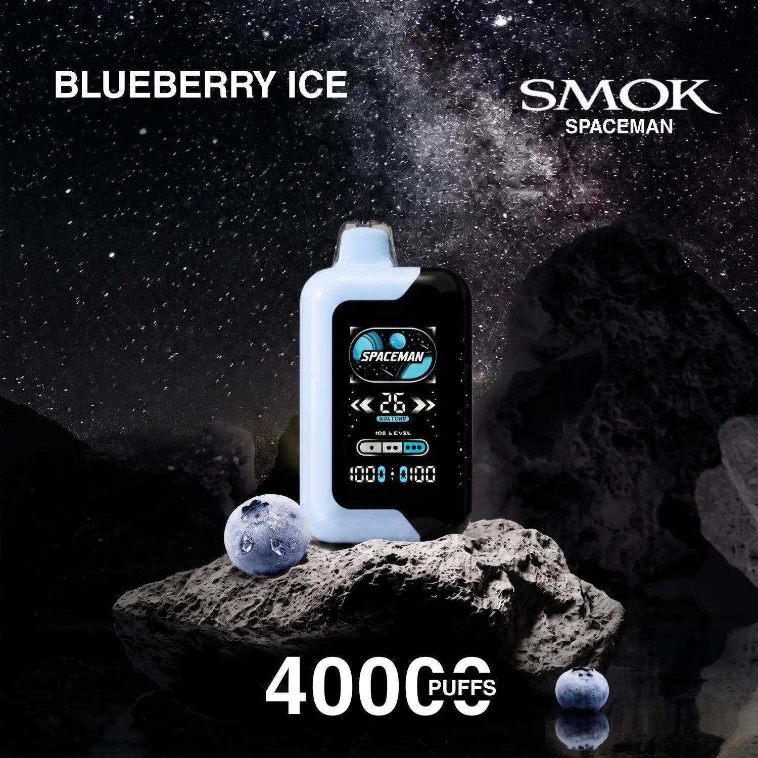 SMOK Spaceman Adjustable Ice Nic 40000 disposable vape - Blueberry Ice flavour