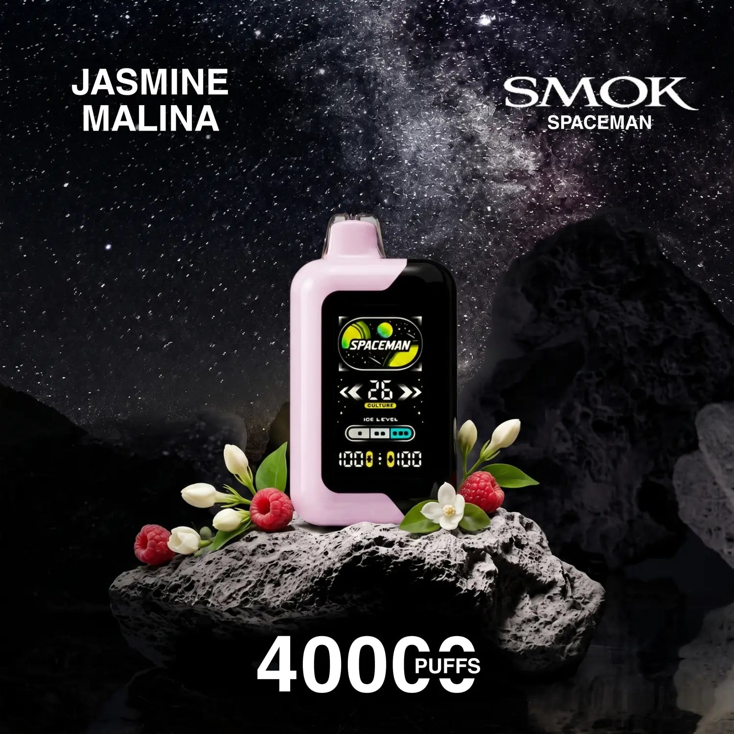 SMOK Spaceman Adjustable Ice Nic 40000 disposable vape - Jasmine Malina flavour