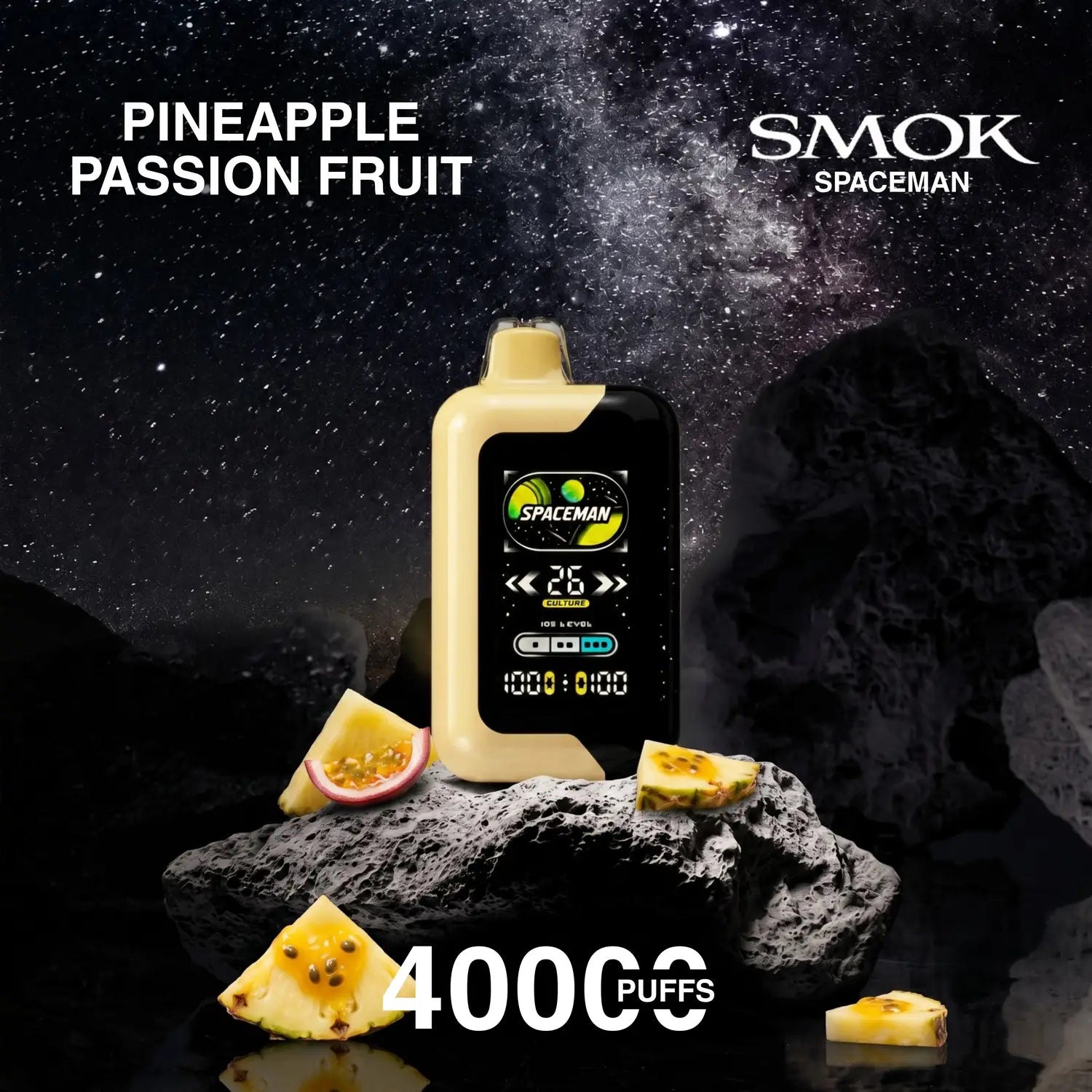 SMOK Spaceman Adjustable Ice Nic 40000 disposable vape - Pineapple Passion Fruit flavour