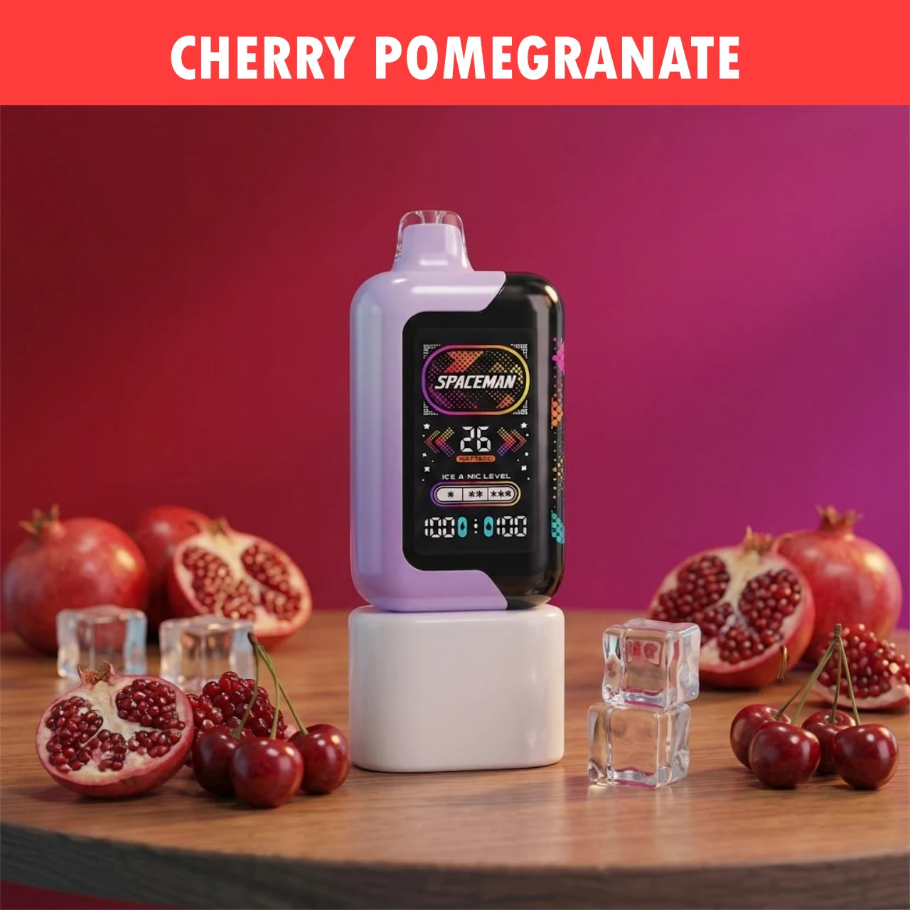 Spaceman Cloud Machine 40000 disposable vape - Cherry Pomegranate Ice flavour