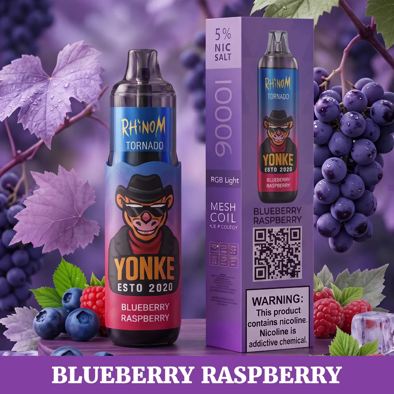Tornado - 7000 disposable vape - Blueberry Raspberry flavour