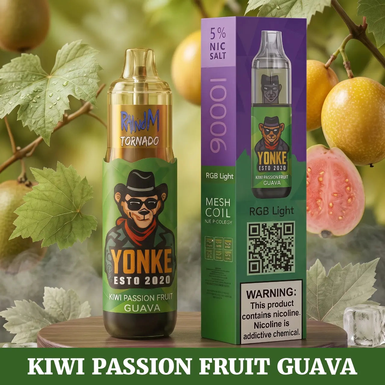 Tornado - 7000 disposable vape - Kiwi Passion Fruit Guava flavour