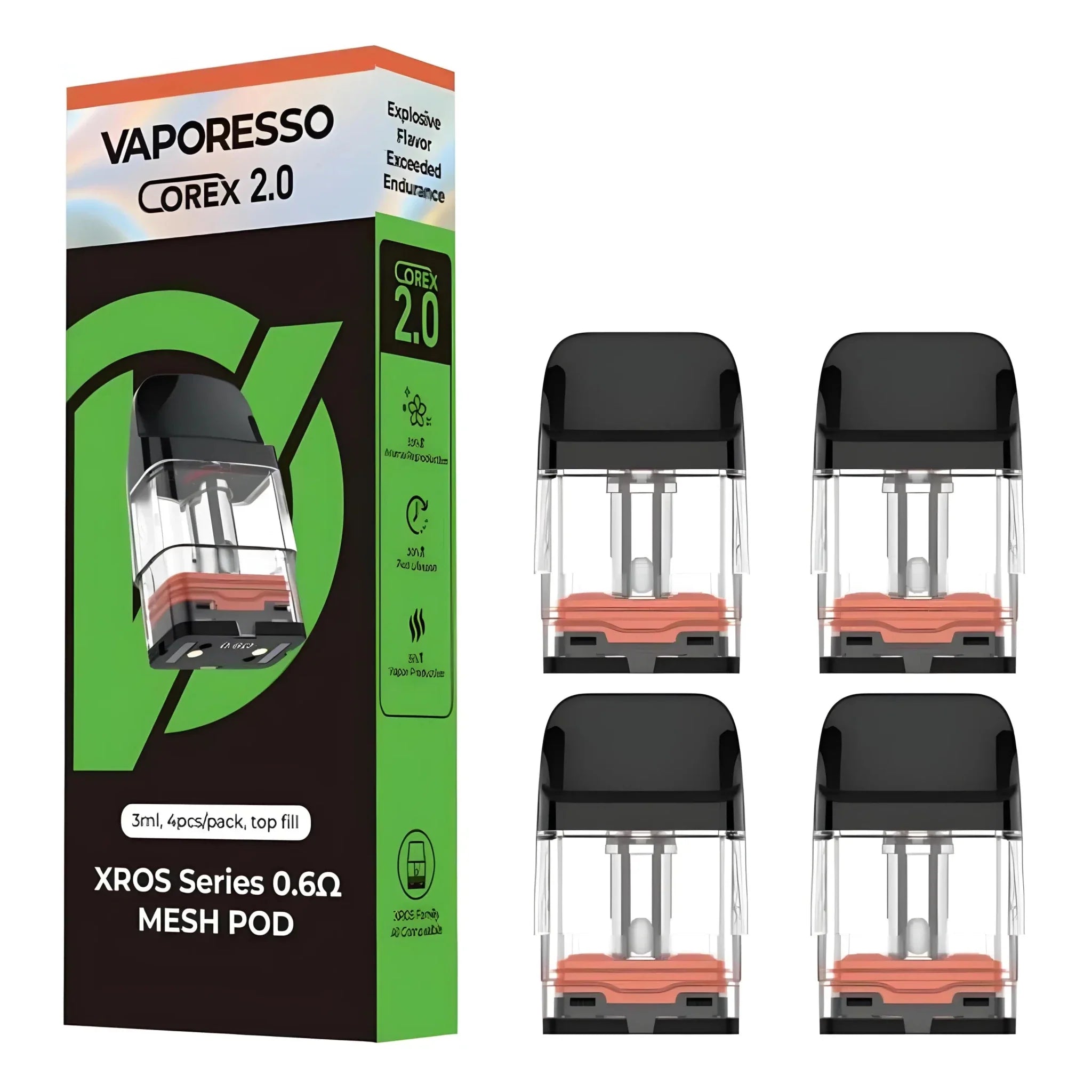 Vaporesso XROS Series COREX 2.0 Replacement Pods | 0.1Ω Mesh | 3ML | 4-Pack | Vape Mash India