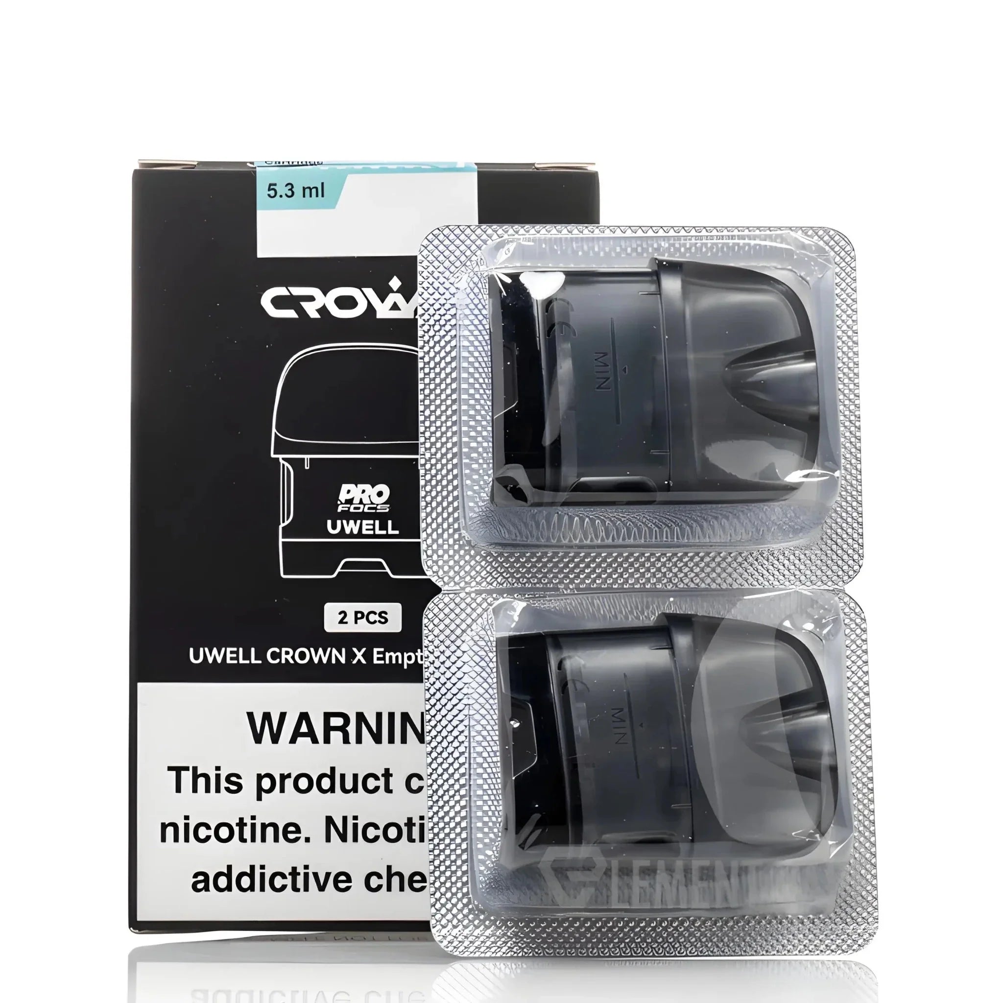 Uwell Crown X Replacement Pod Silver Foil Packaging Dense Vapor