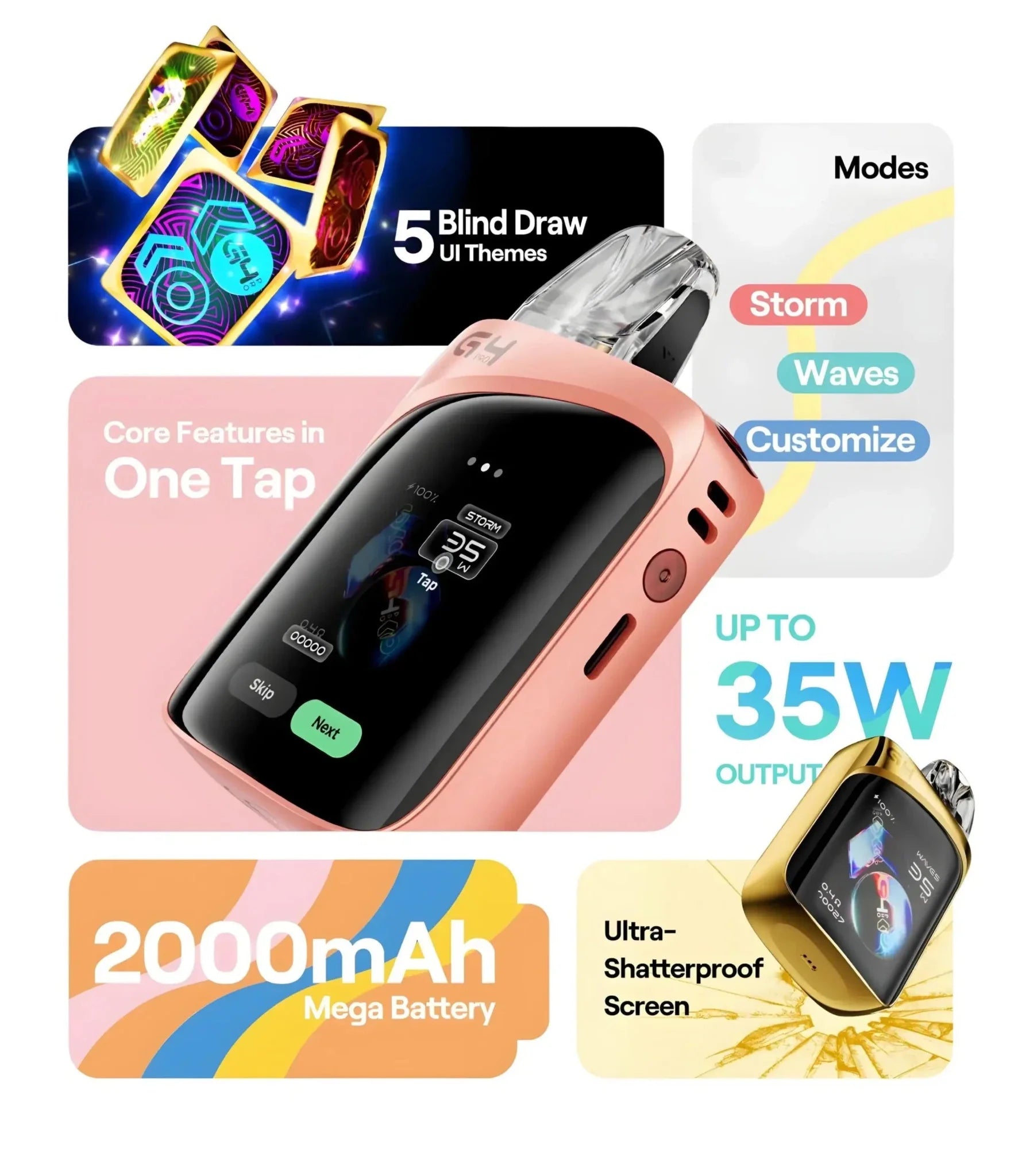 Uwell Caliburn G4 Pro Koko 35W Smart Touch Pod System | Vape Mash India