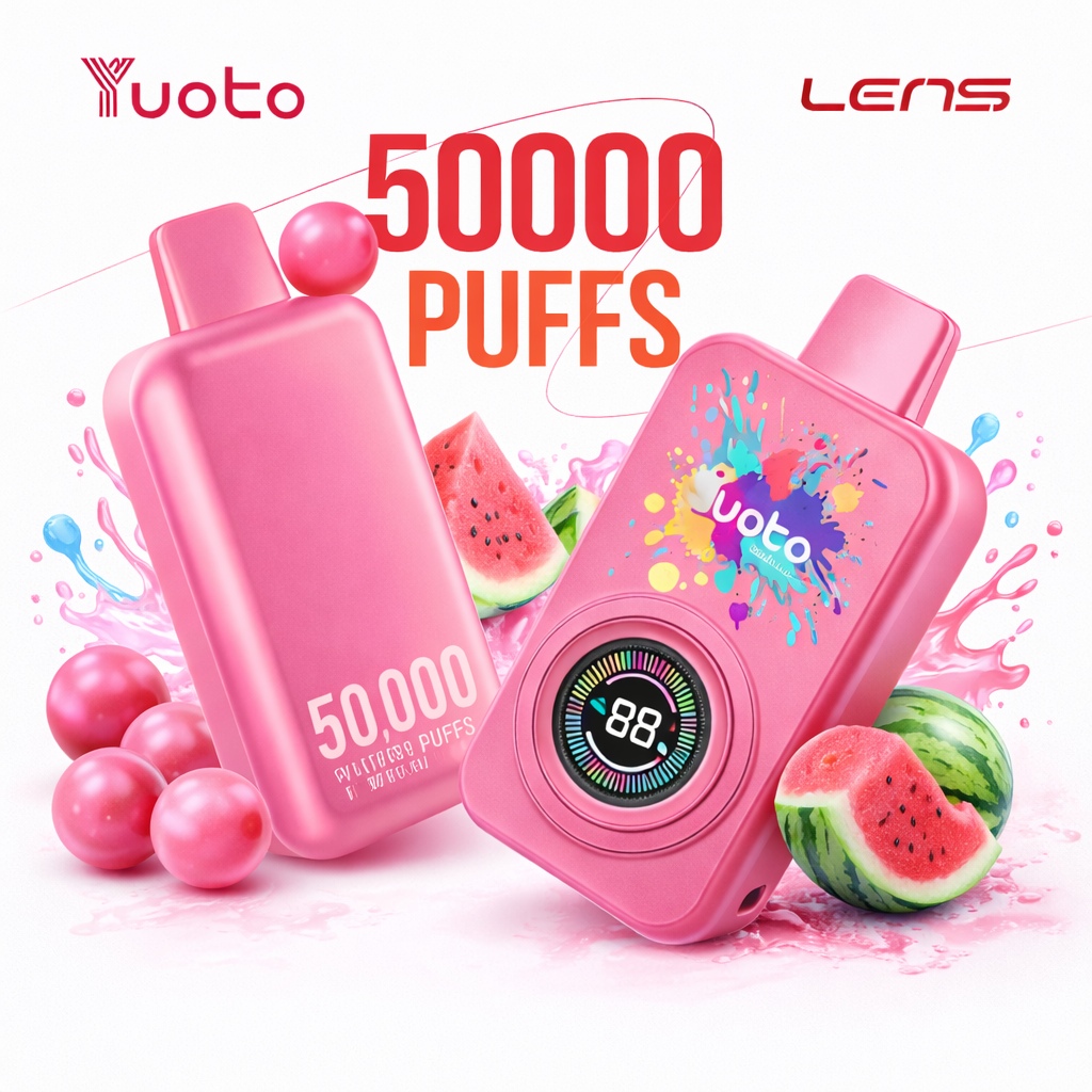 Yuoto Lens 50000 Puffs Disposable Vape – Rechargeable Mesh Coil 5% Nic Salt Long-Lasting Vape