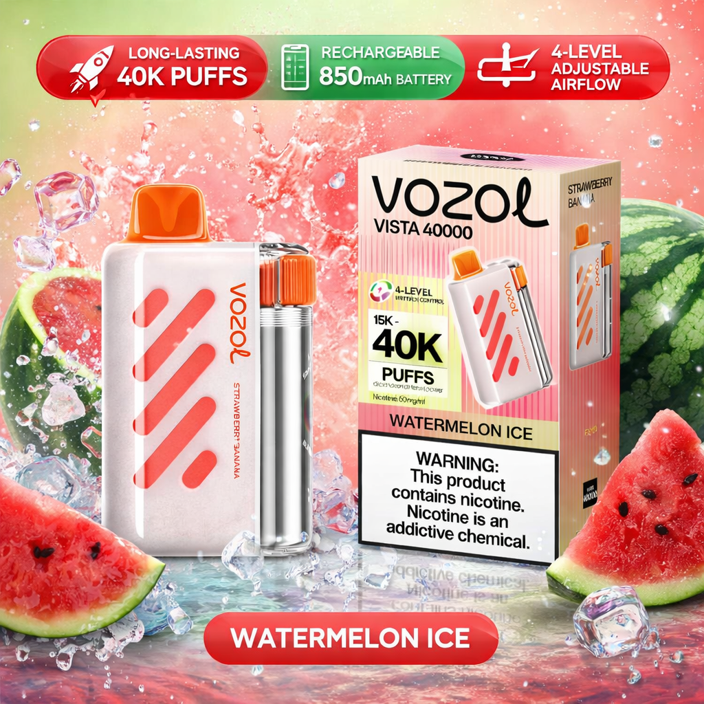 Vozol Vista 40000 Puffs Disposable Vape – Rechargeable 40K Puff Device with Dual Mesh Coil, Adjustable Airflow & 20ml E-Liquid